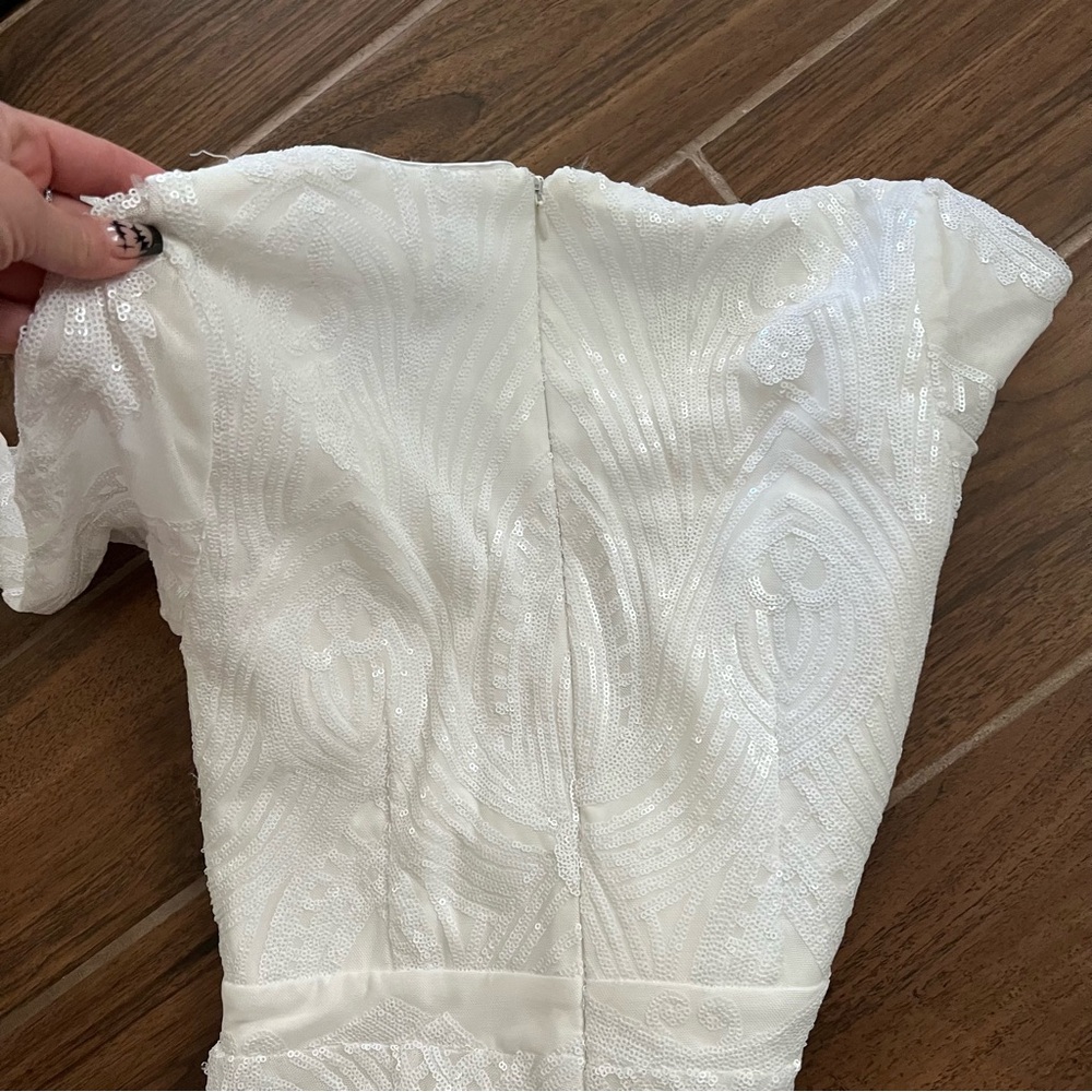 White Lulus sequin jumpsuit NWT - Picture 9 of 9